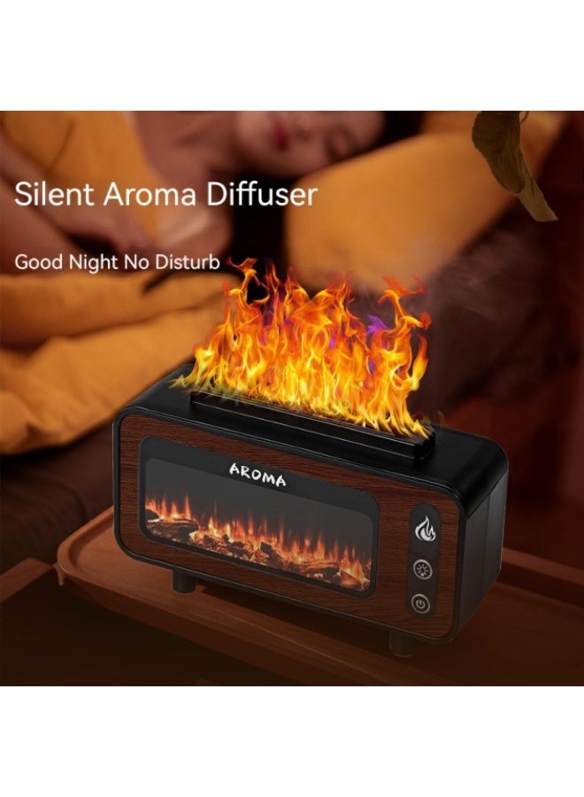 Modern Aroma Diffuser & Ultrasonic Humidifier – 200ml Large Capacity, Realistic Flame Lighting Effect, Auto-Shutoff Safety & Vintage Fireplace Design (Model LA-0646) - Image 4